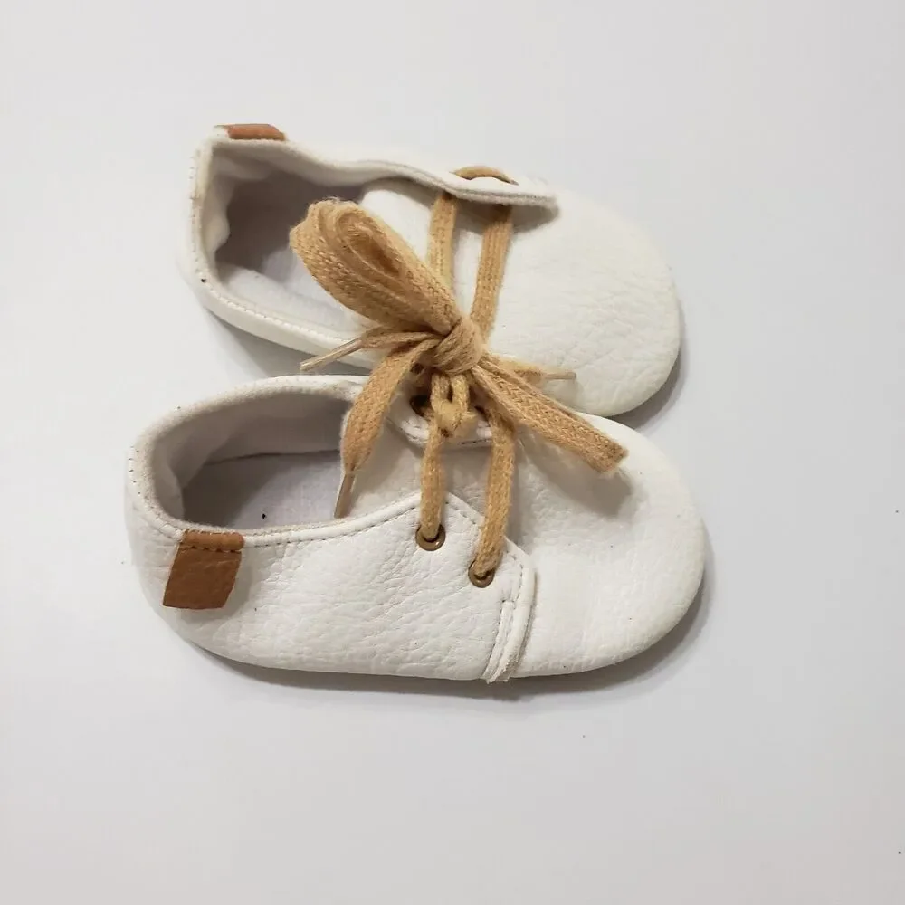 Newborn Baby Girl Boy PU Non Slip Soft Sole Walking Shoes‎ White Size 5 18 Month